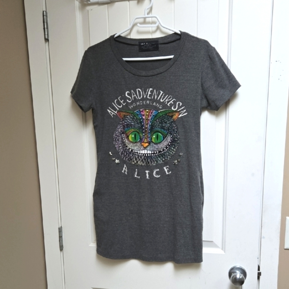 Sky 8 Basic T-shirt Alice in Wonderland Graphic Tee Top Tunic Dress